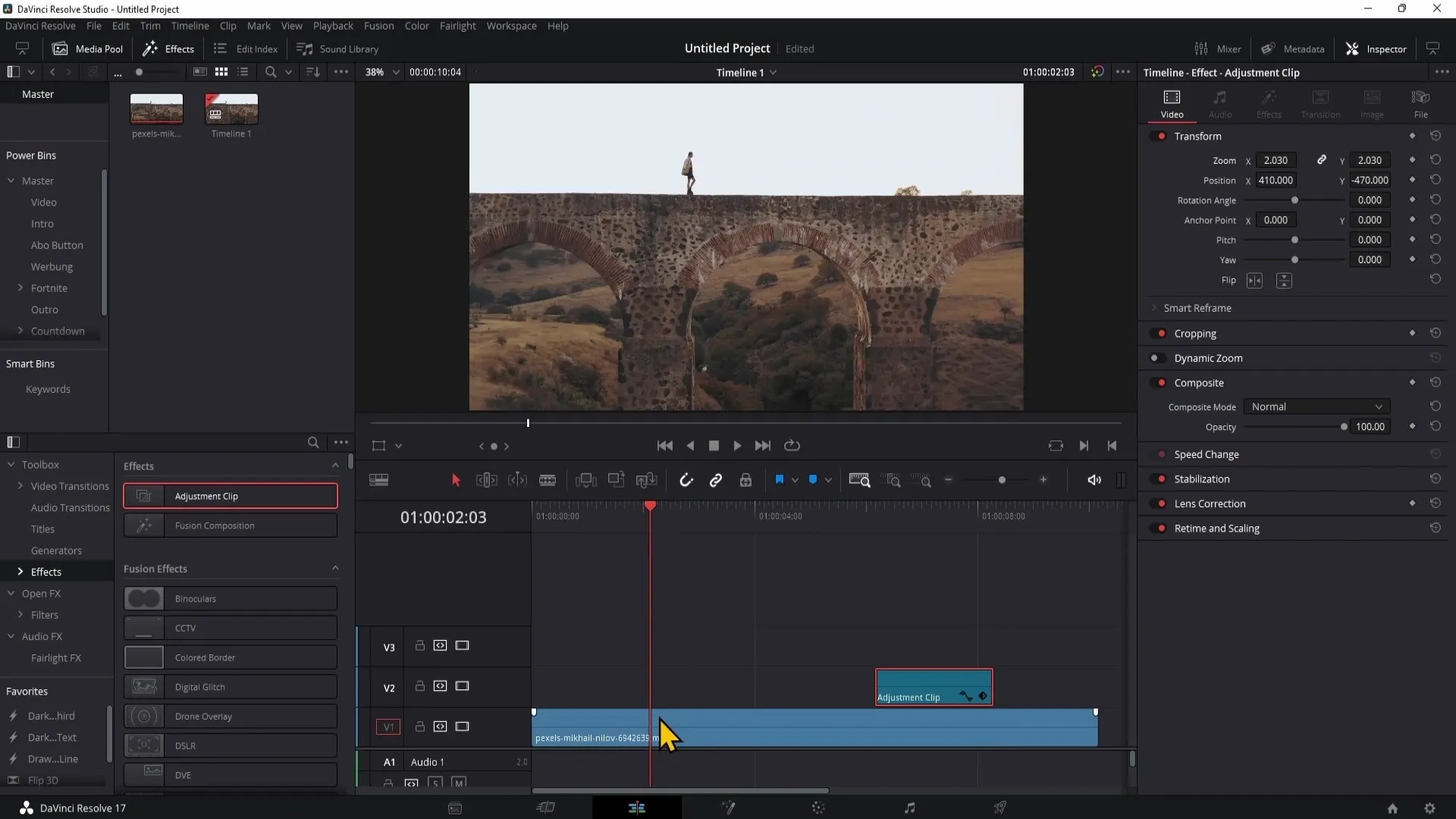 DaVinci Resolve - The optimal use of adjustment clips