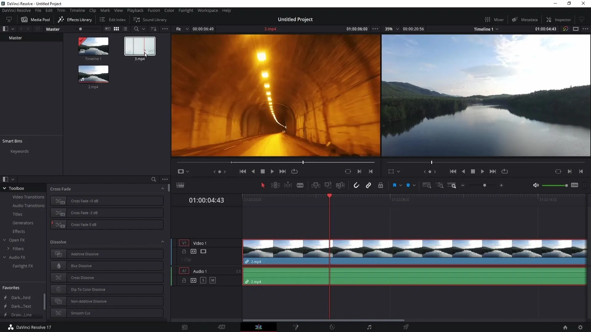 Bekerja secara efisien dengan dual screen di DaVinci Resolve