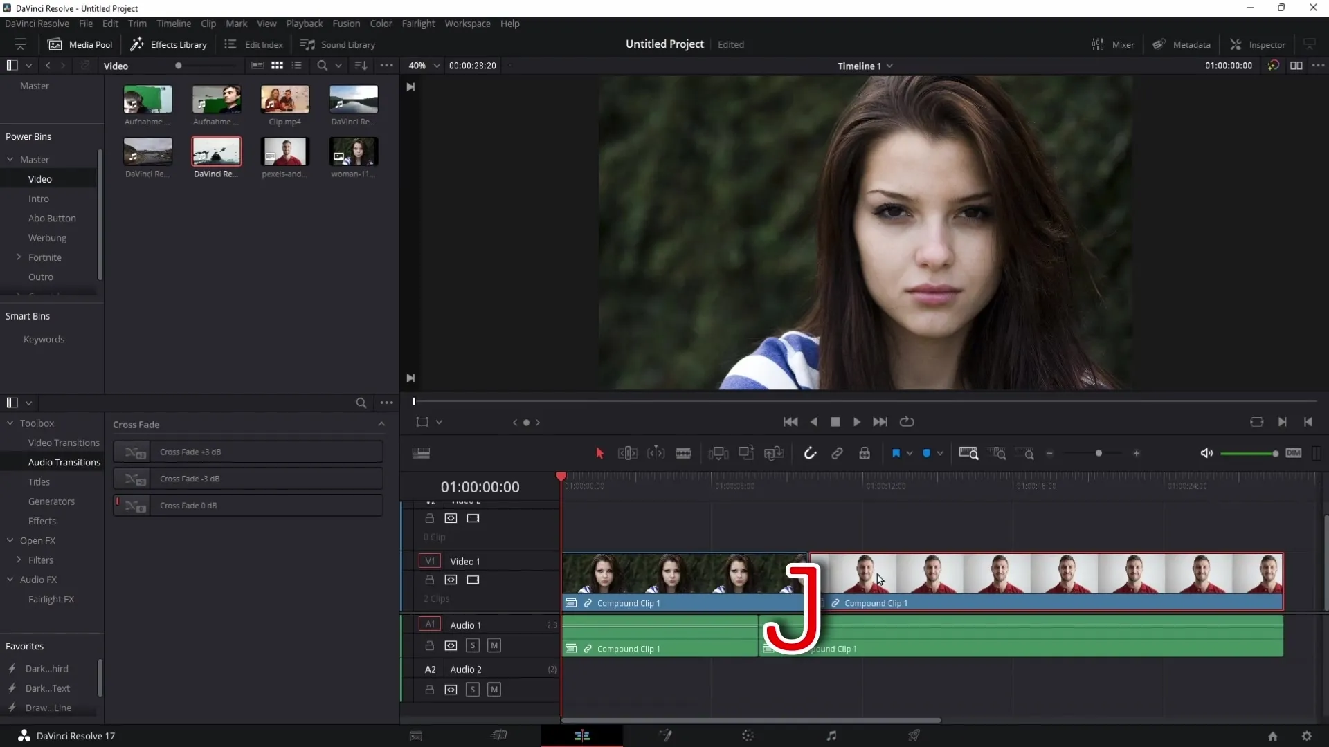 Оволодівайте J- та L-кати в DaVinci Resolve