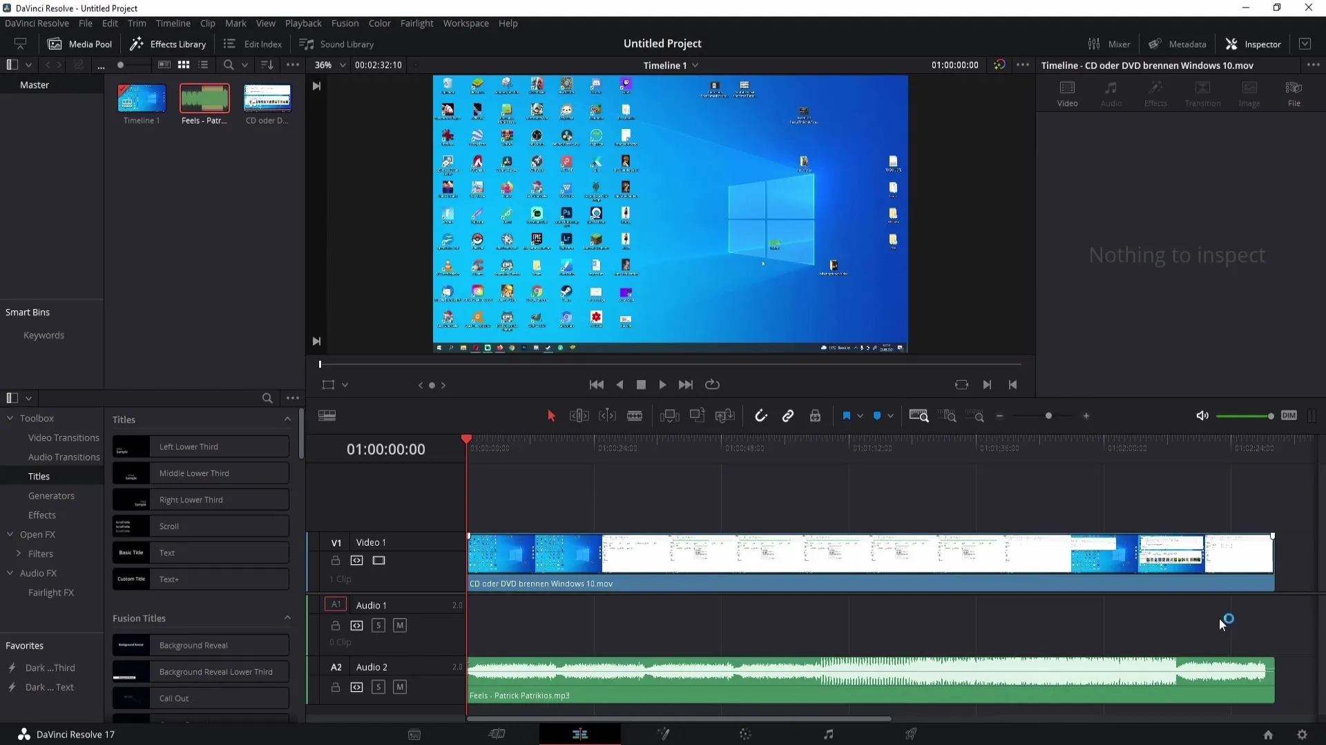 DaVinci Resolve'e müzik ekleyin ve düzenleyin