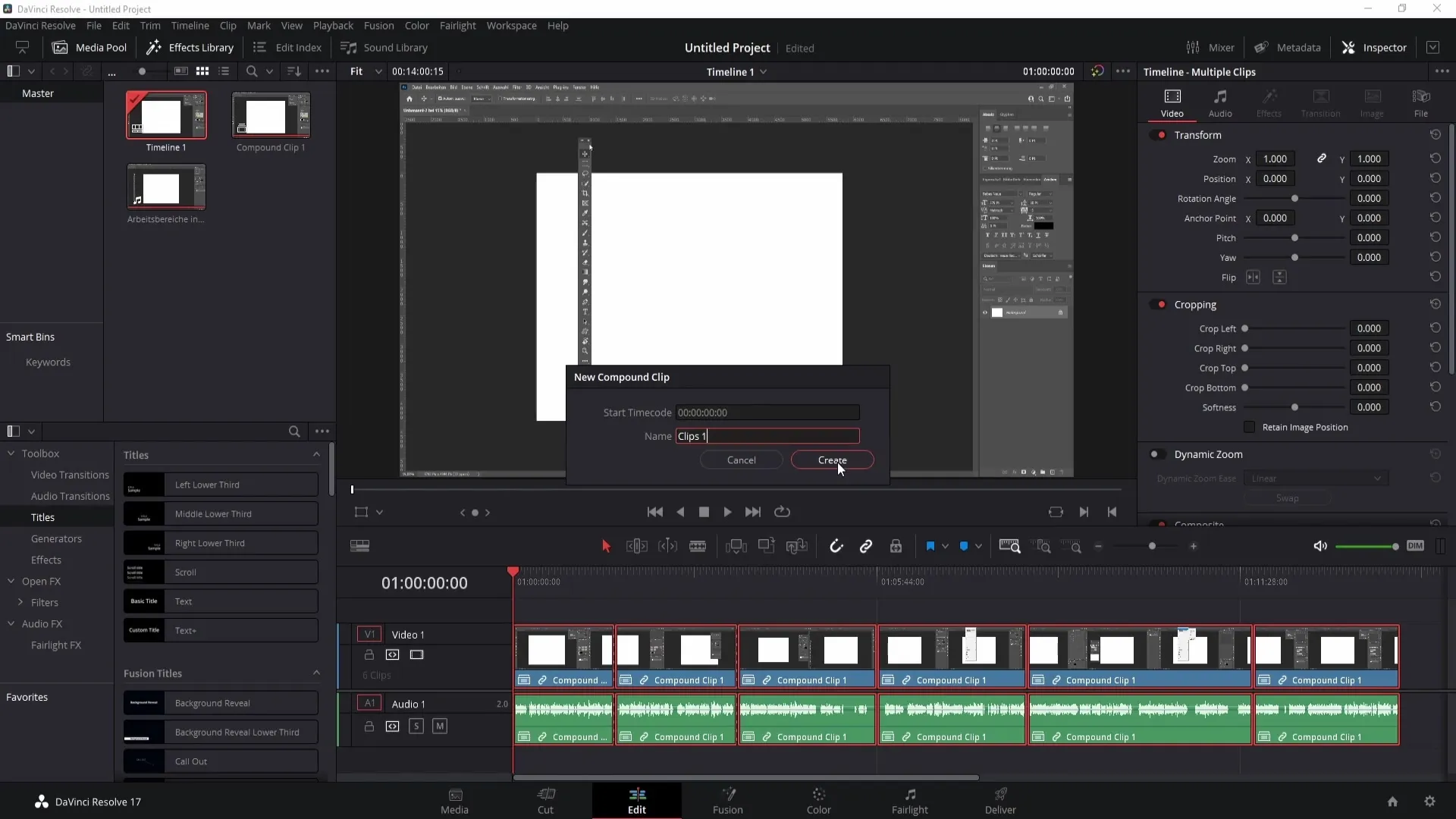 Joining clips in DaVinci Resolve - Step-by-step guide