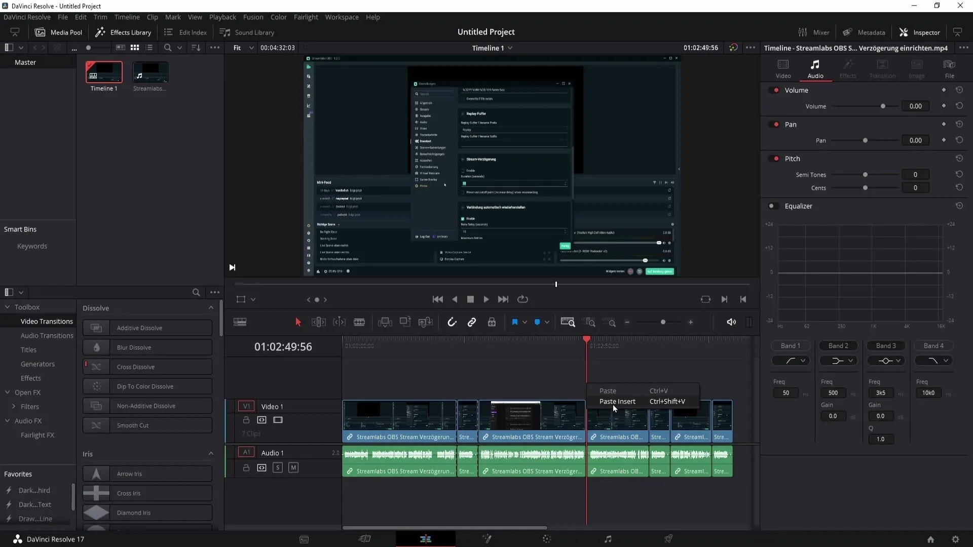 DaVinci Resolve: Duplicating clips and audio made easy