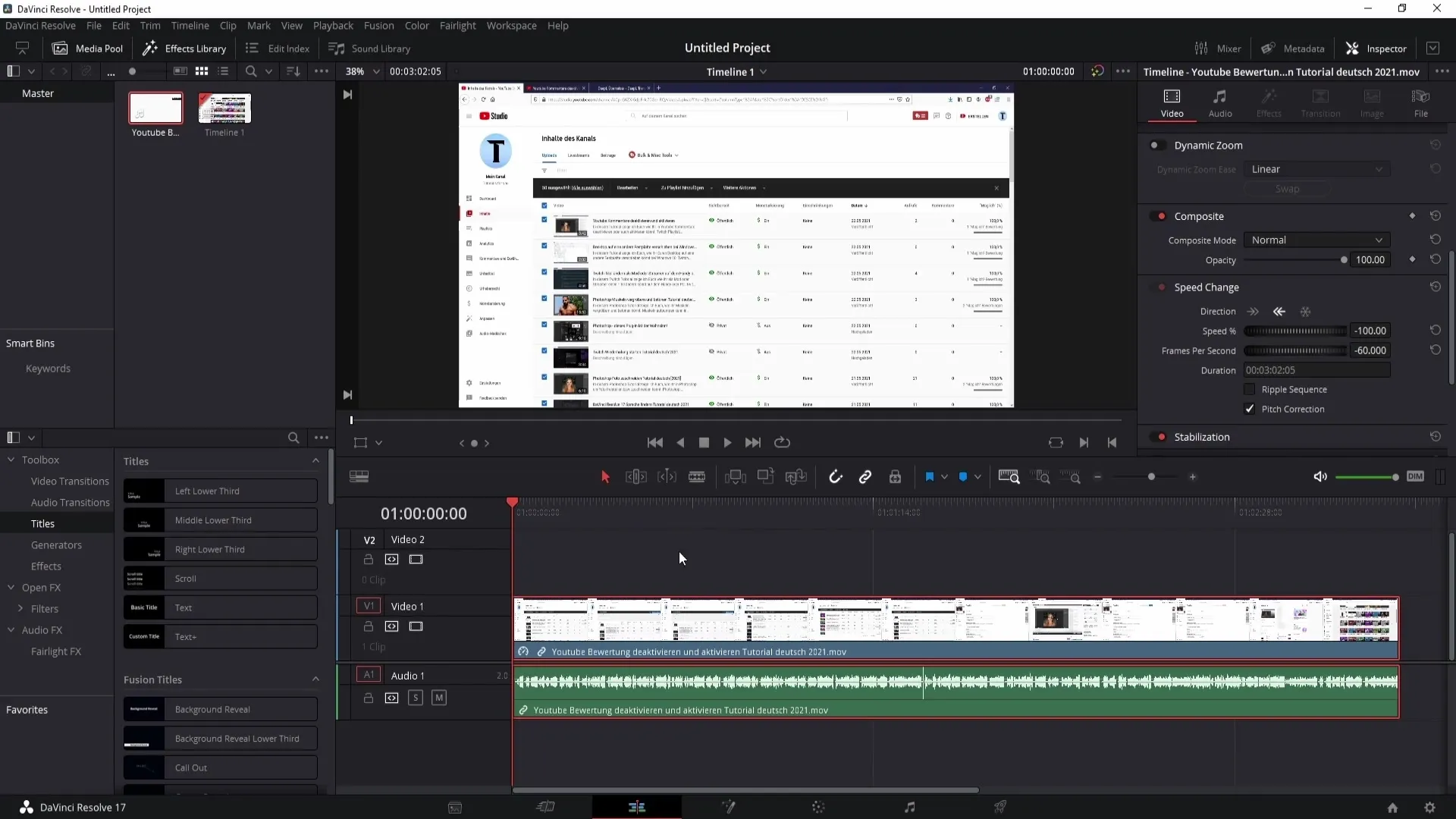 DaVinci Resolve'da videoları geriye doğru oynatma - Basit kılavuz