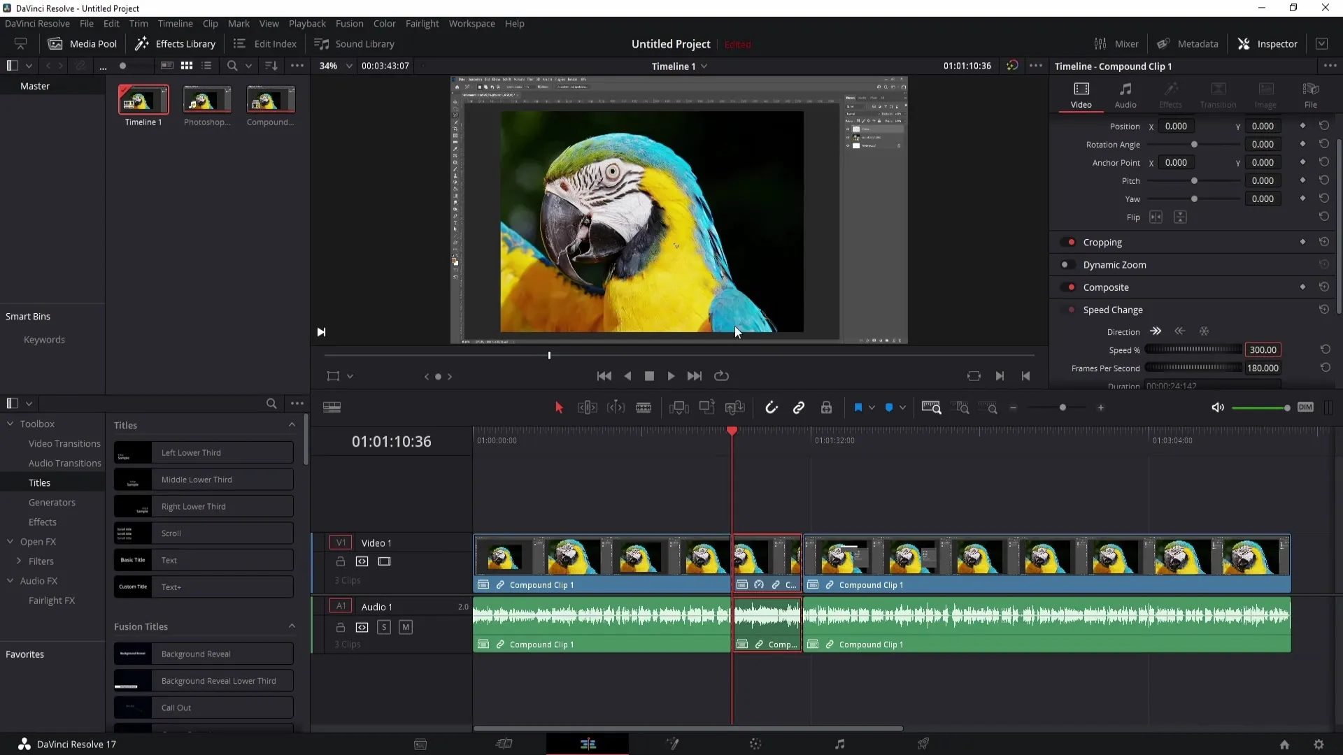 DaVinci Resolve: Geschwindigkeitsanpassung von Clips und Audio