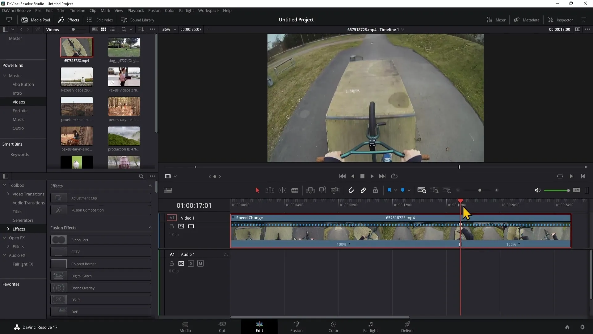 Instructions for using the Retime Controls in DaVinci Resolve