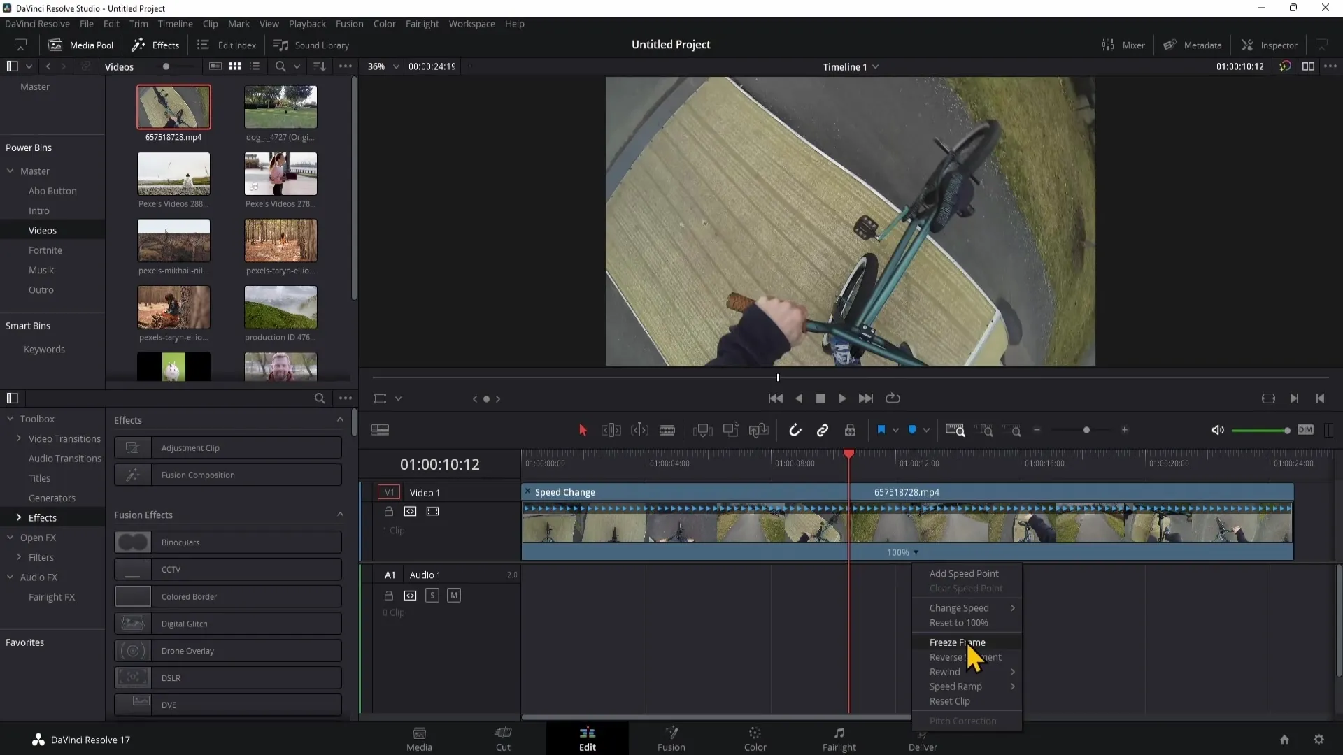 Anleitung zur Verwendung der Retime Controls in DaVinci Resolve