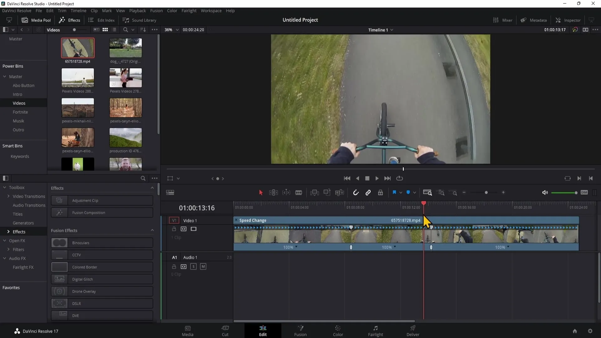 Instructions for using the Retime Controls in DaVinci Resolve