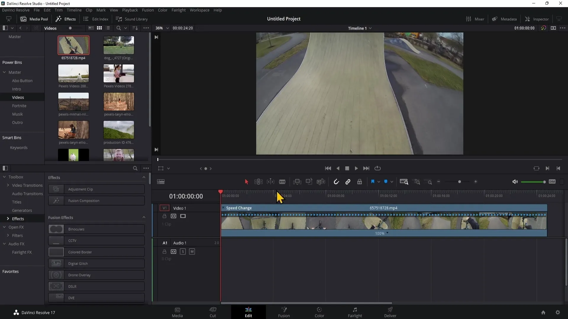 Instructions for using the Retime Controls in DaVinci Resolve