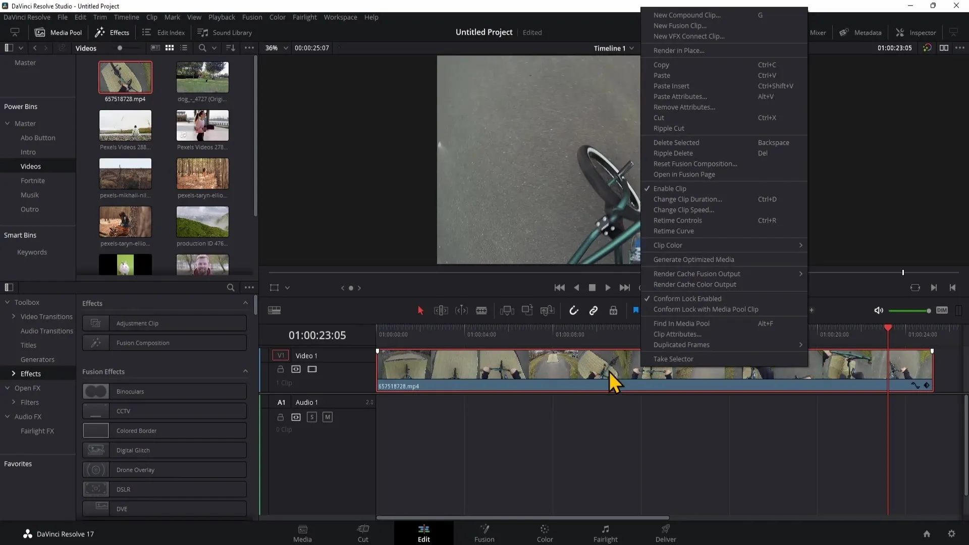 Instructions for using the Retime Controls in DaVinci Resolve