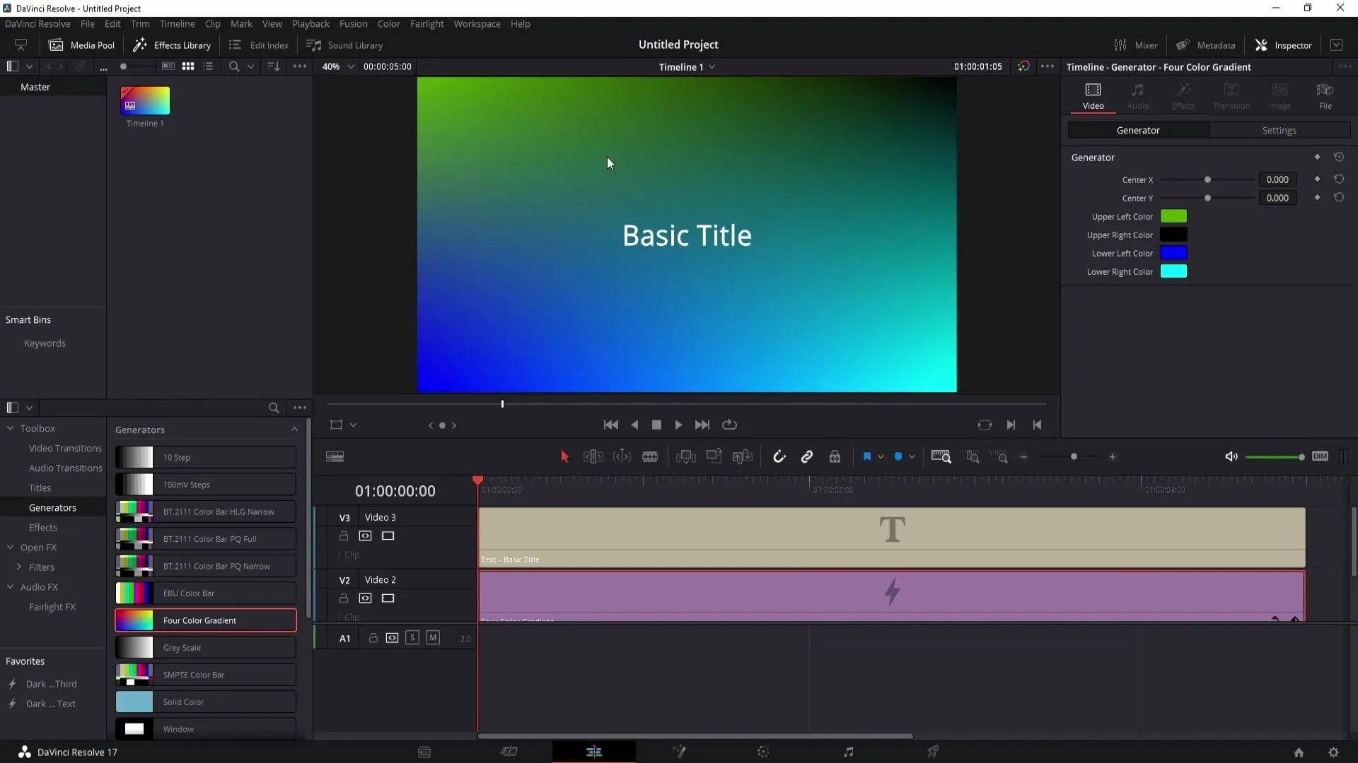 Create a colored background in DaVinci Resolve - A comprehensive tutorial