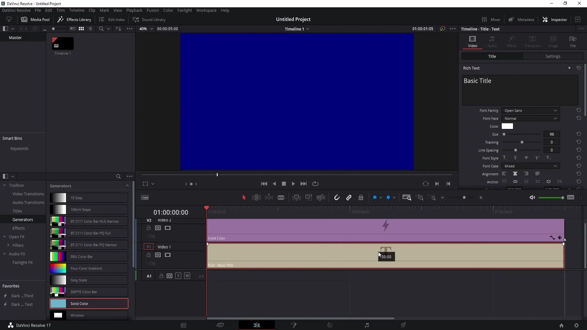 Farbigen Hintergrund in DaVinci Resolve erstellen – Ein umfassendes Tutorial