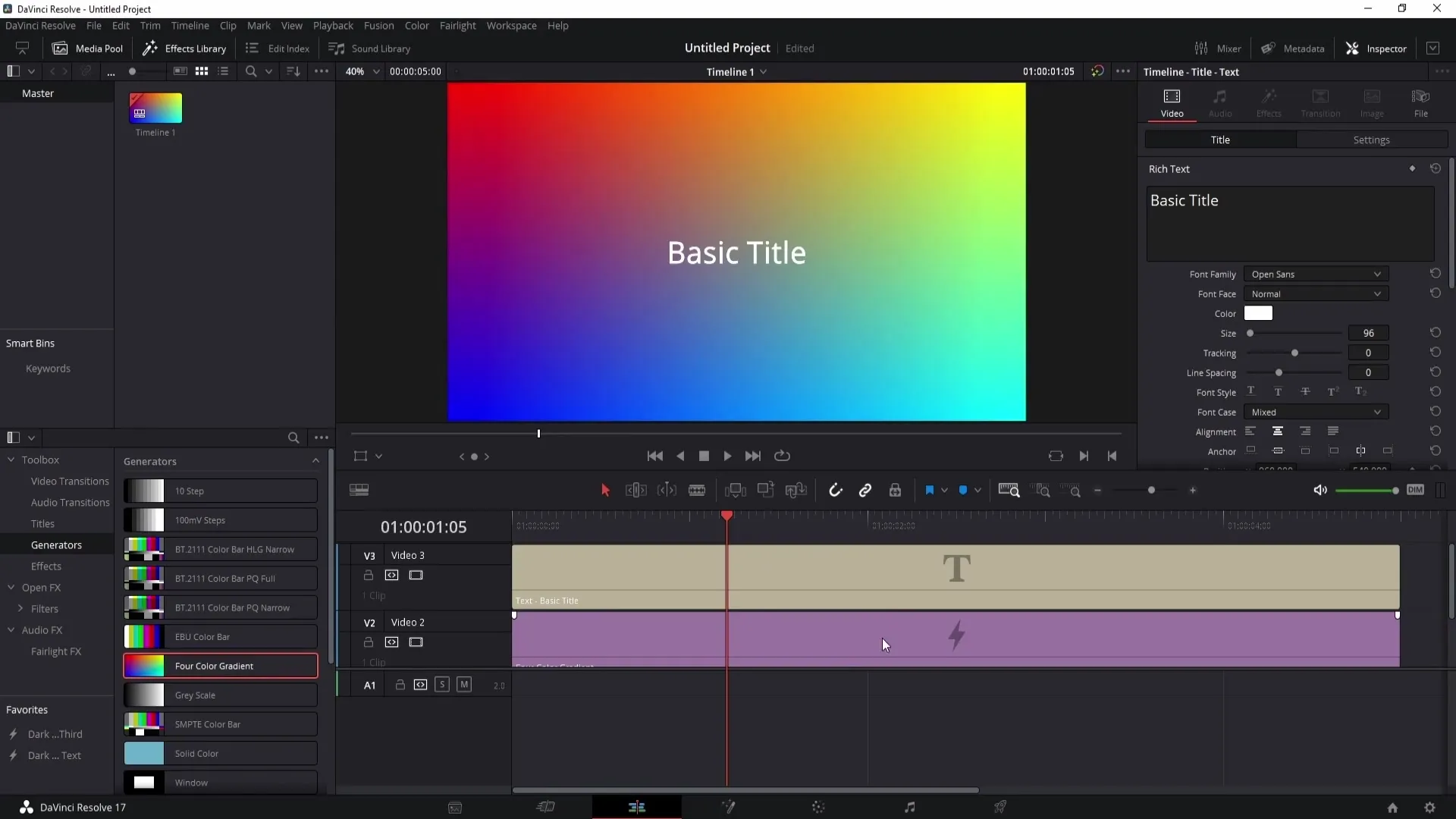 Membuat latar belakang berwarna di DaVinci Resolve - Sebuah tutorial lengkap