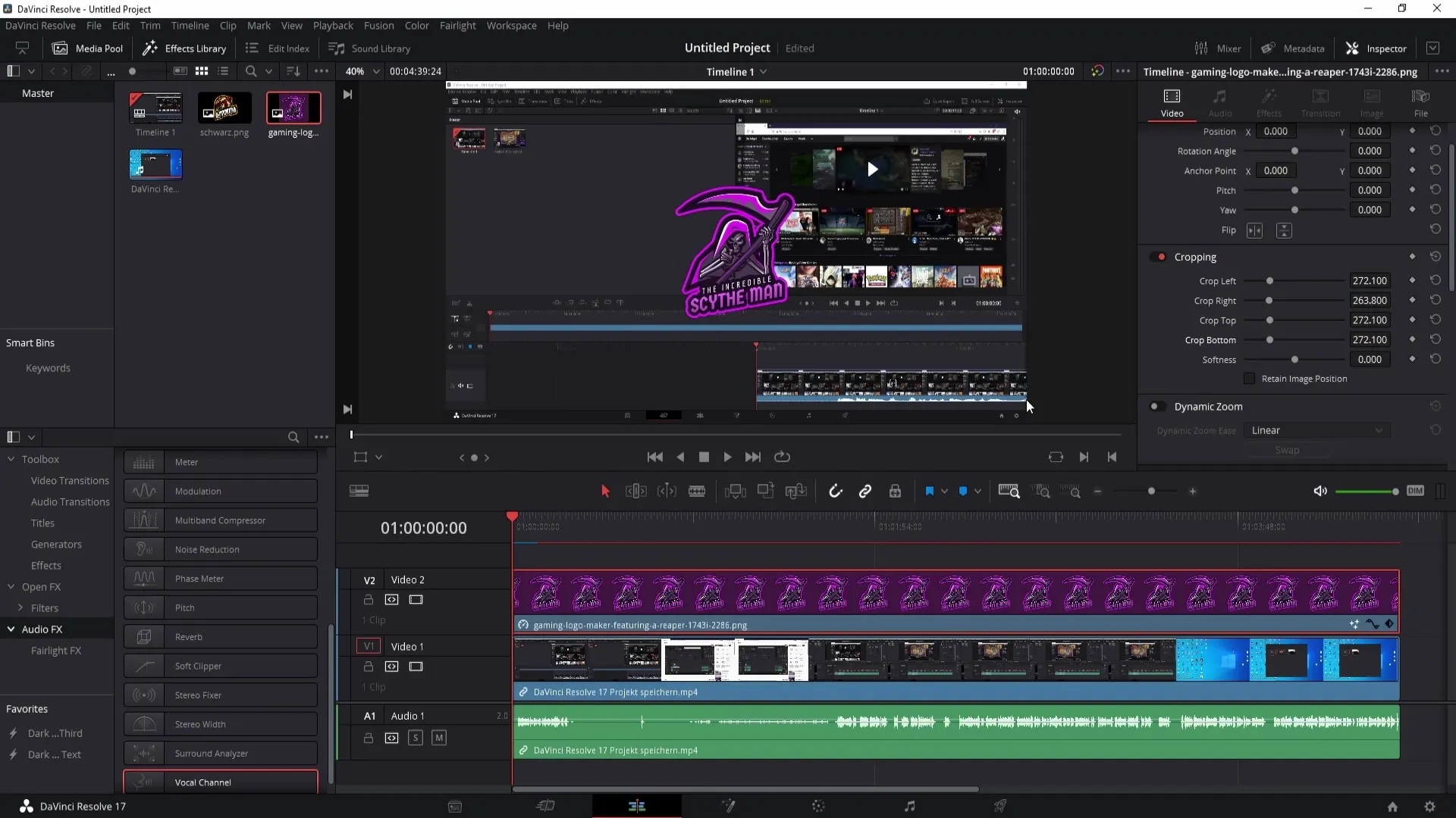 Menambahkan watermark secara profesional di DaVinci Resolve