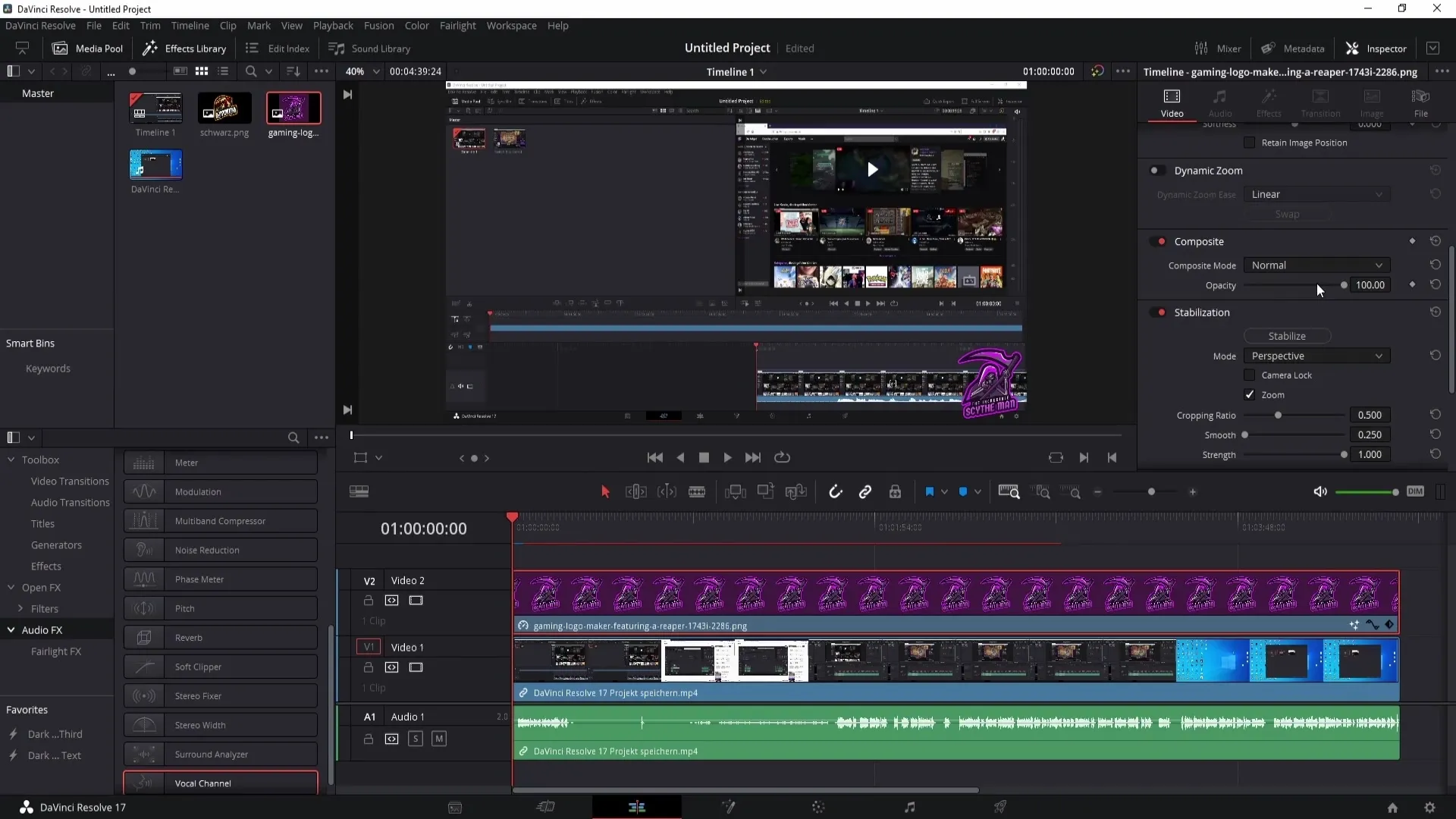 Menambahkan watermark di DaVinci Resolve secara profesional