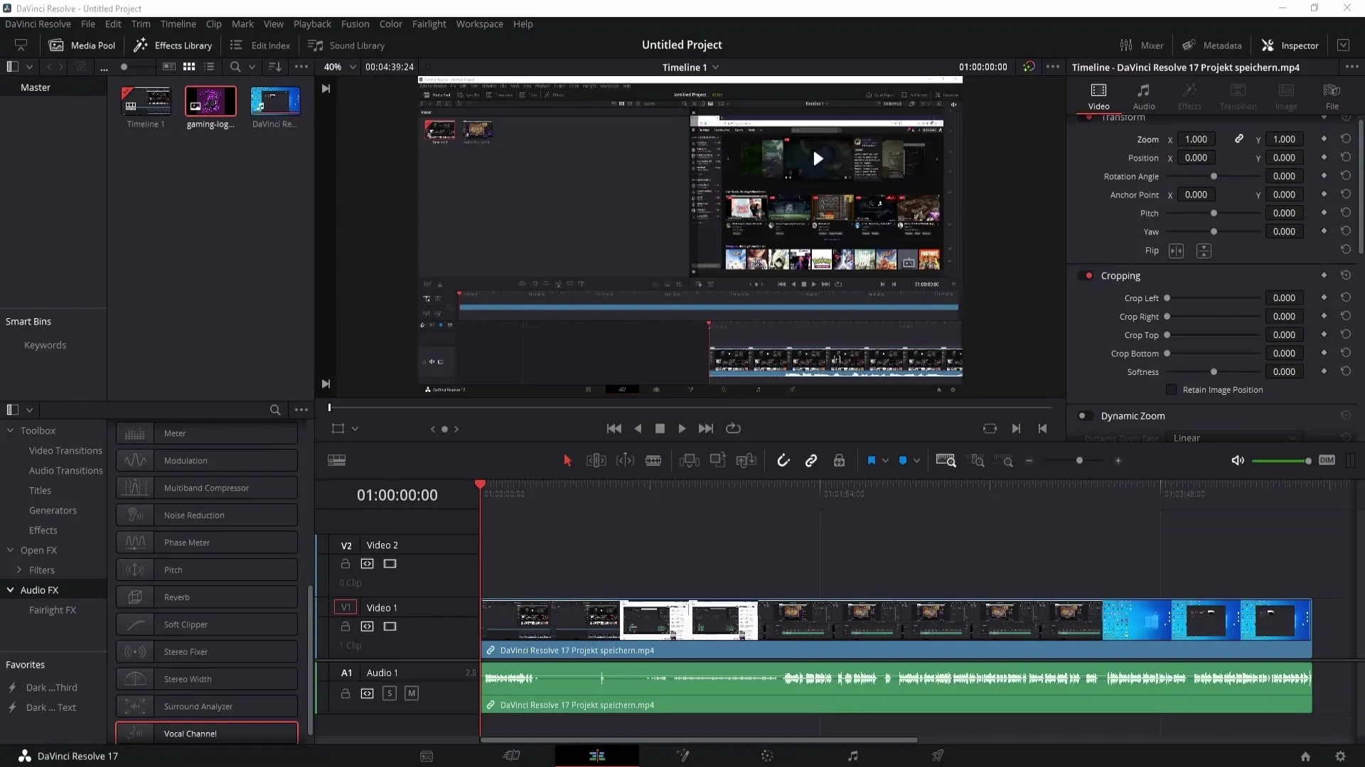 Memasukkan watermark secara profesional di DaVinci Resolve