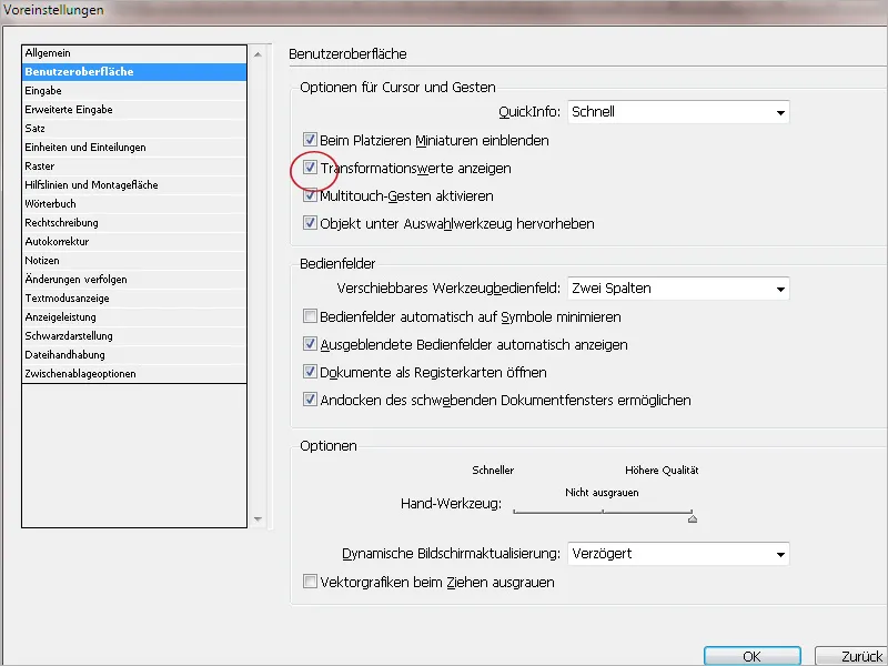 Privzete nastavitve v programu Adobe InDesign