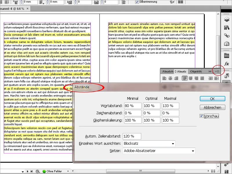 Voreinstellungen in Adobe InDesign