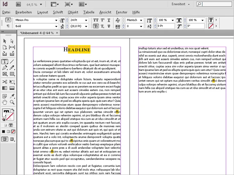 Standardinställningar i Adobe InDesign