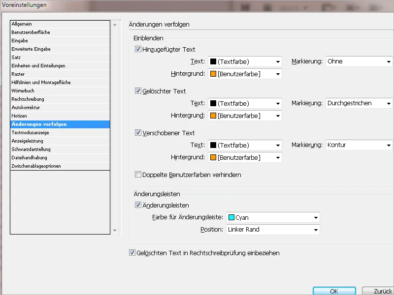 Voreinstellungen in Adobe InDesign