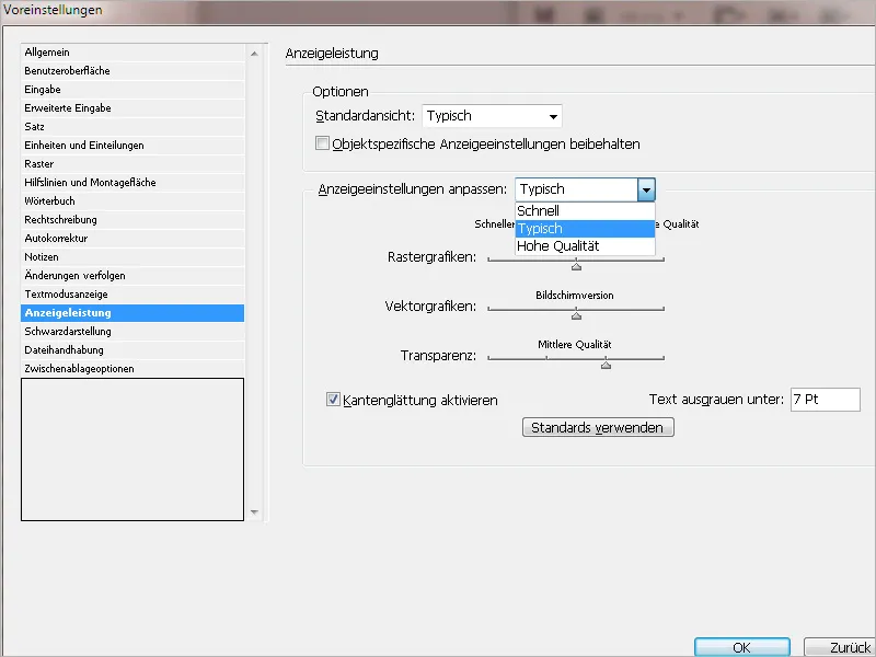 Voreinstellungen in Adobe InDesign