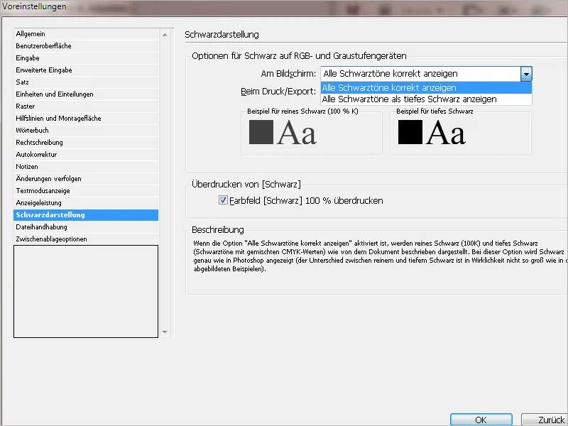 Voreinstellungen in Adobe InDesign