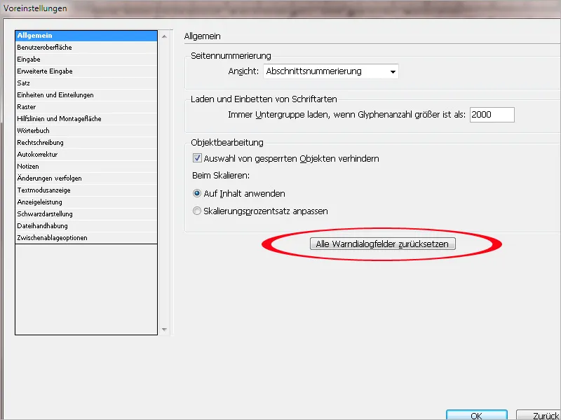 Voreinstellungen in Adobe InDesign