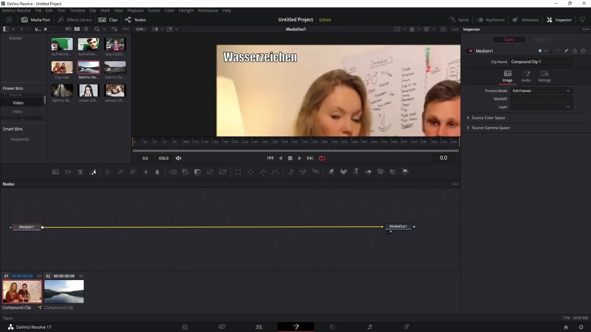 DaVinci Resolve'da su işaretini kaldırma - Adım adım talimat