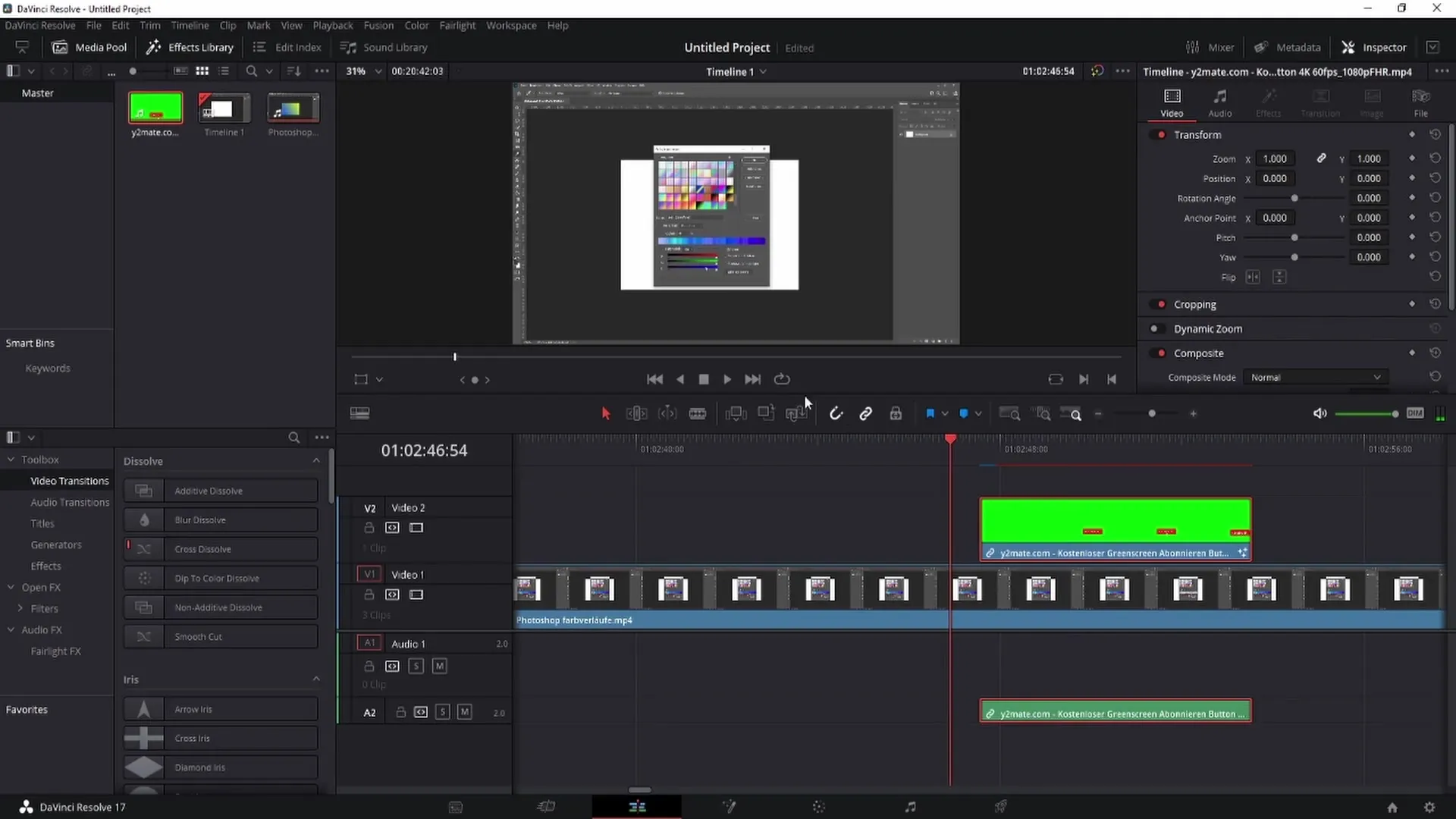 Menghapus Greenscreen di DaVinci Resolve - Petunjuk Langkah demi Langkah