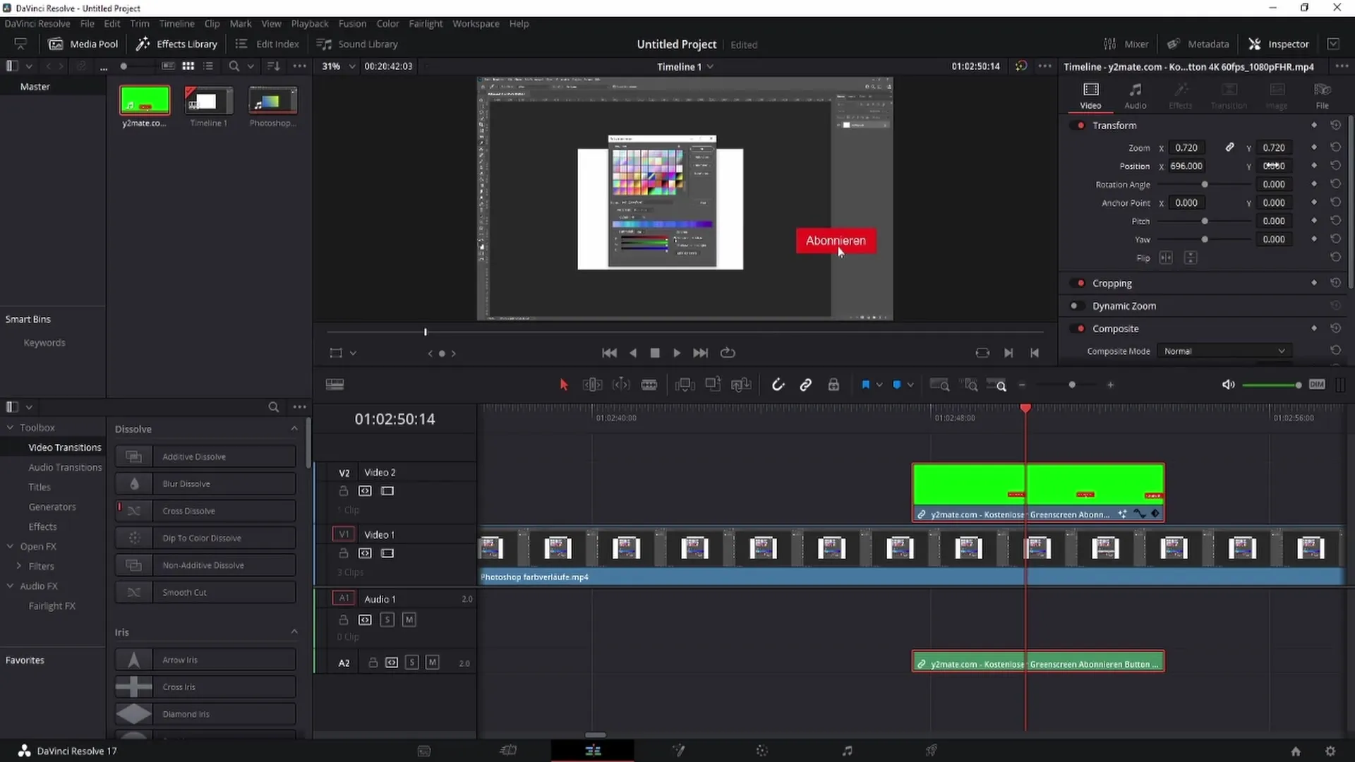 Zaļā ekrāna noņemšana programmā DaVinci Resolve - soli pa solim