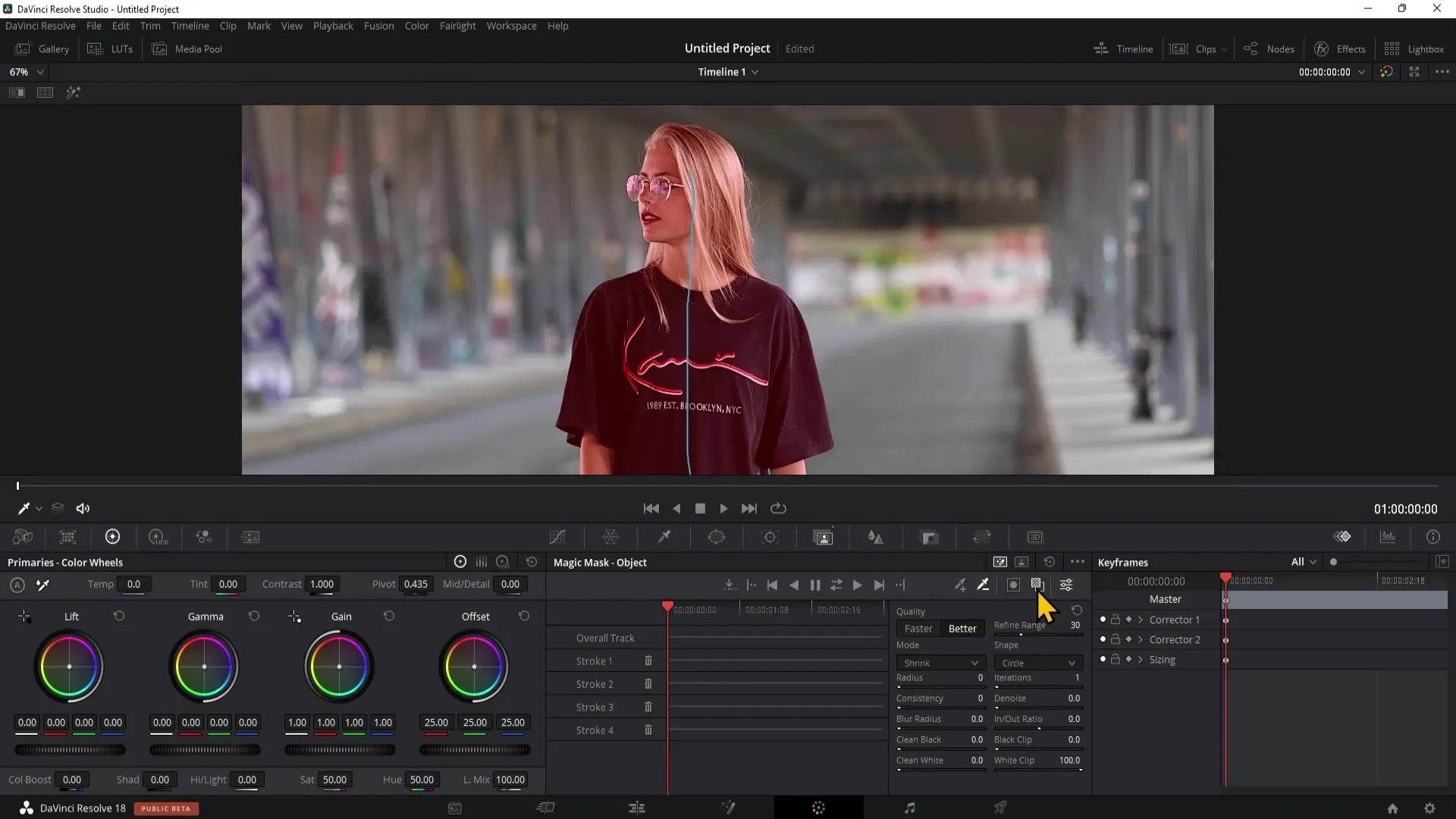 DaVinci Resolve : Débrayage efficace d'une personne