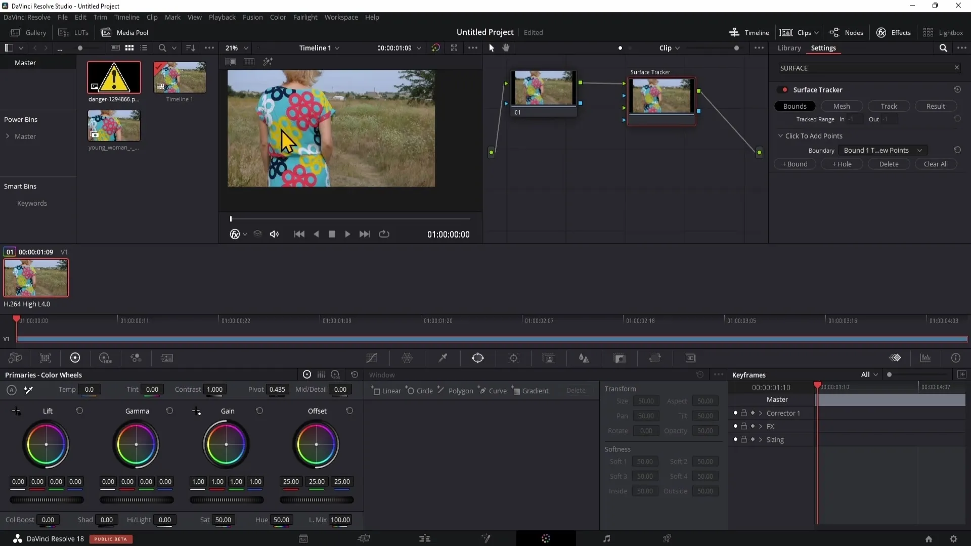 Integroi Surface Tracker DaVinci Resolve -sovelluksessa logoja saumattomasti