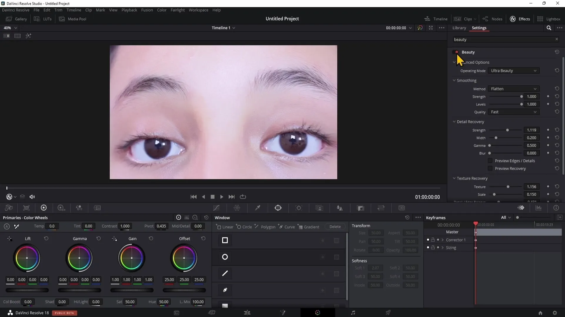 Perfect beauty retouch in DaVinci Resolve with the Beauty Fx filter