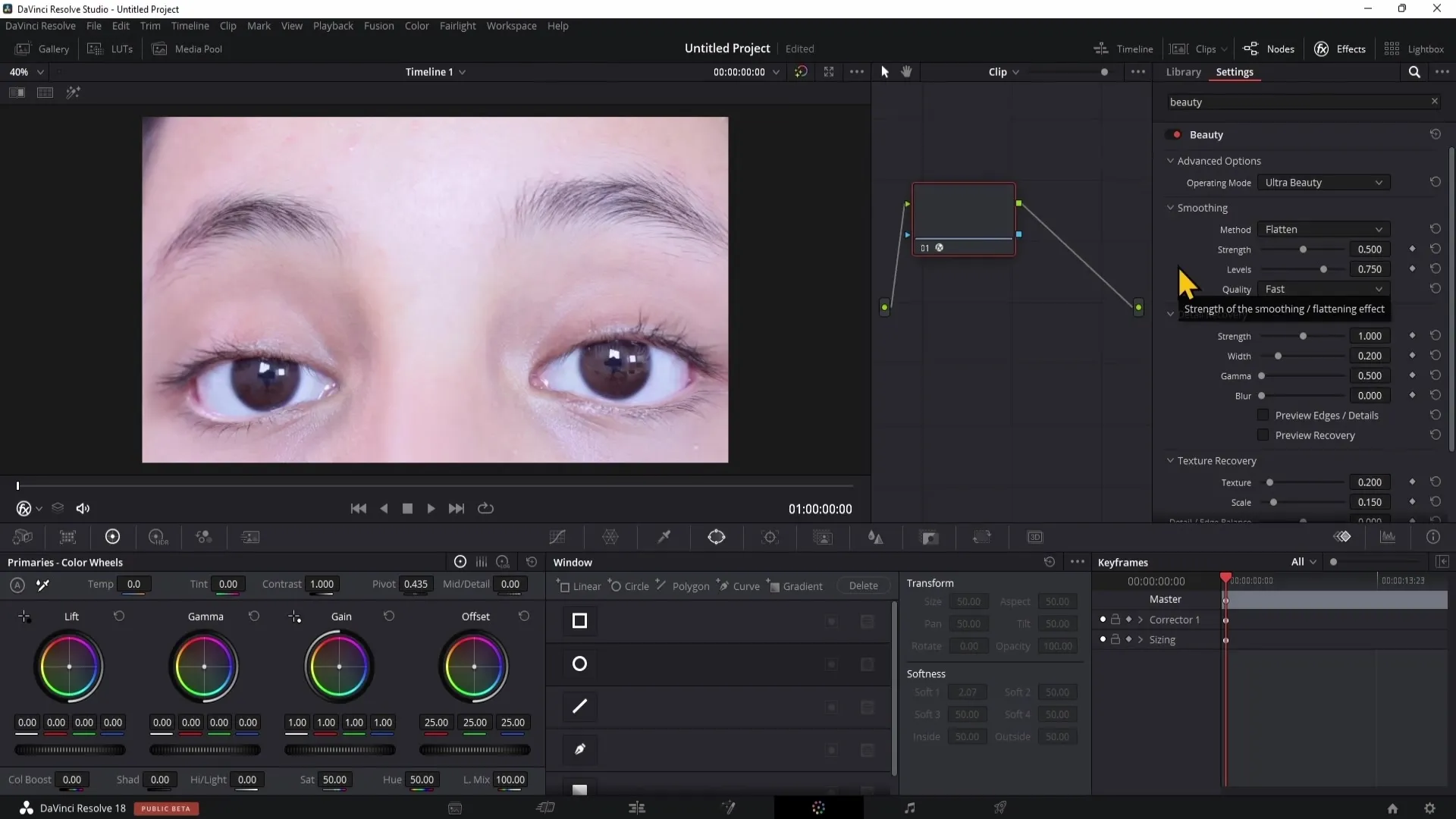 Perfect beauty retouch in DaVinci Resolve with the Beauty Fx filter