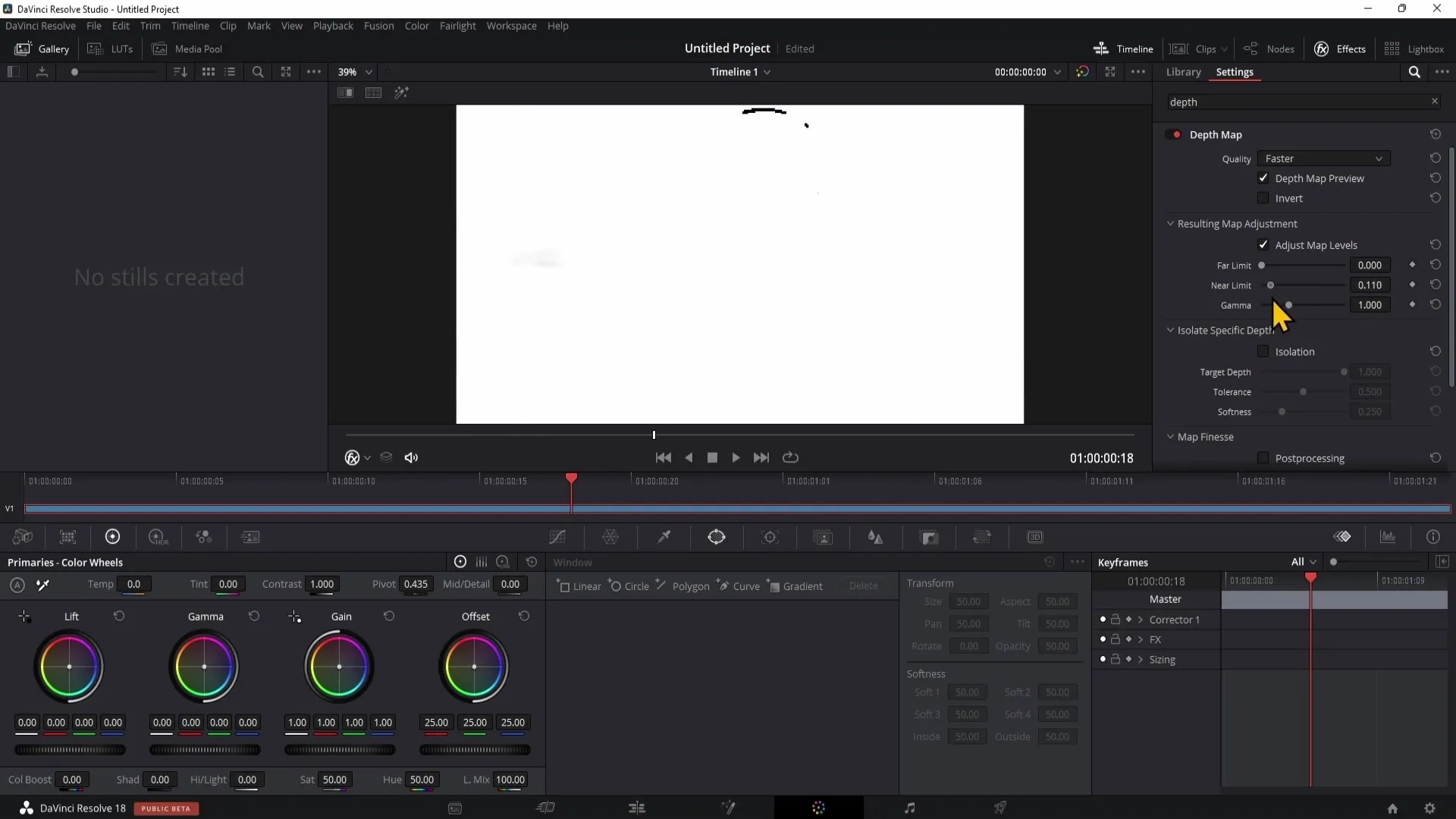 Efek kreatif dengan peta kedalaman di DaVinci Resolve