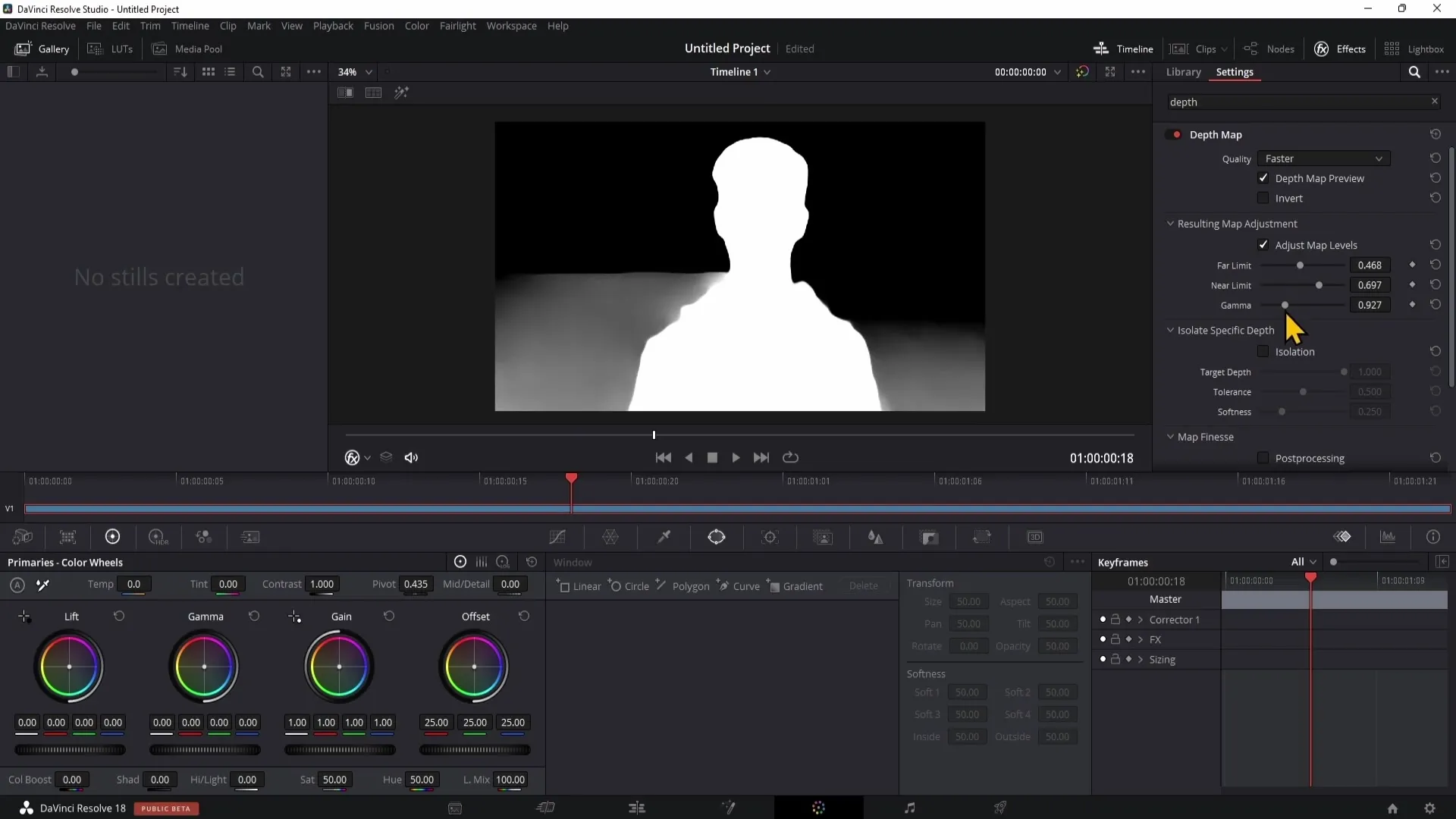 Effets créatifs avec la carte de profondeur dans DaVinci Resolve