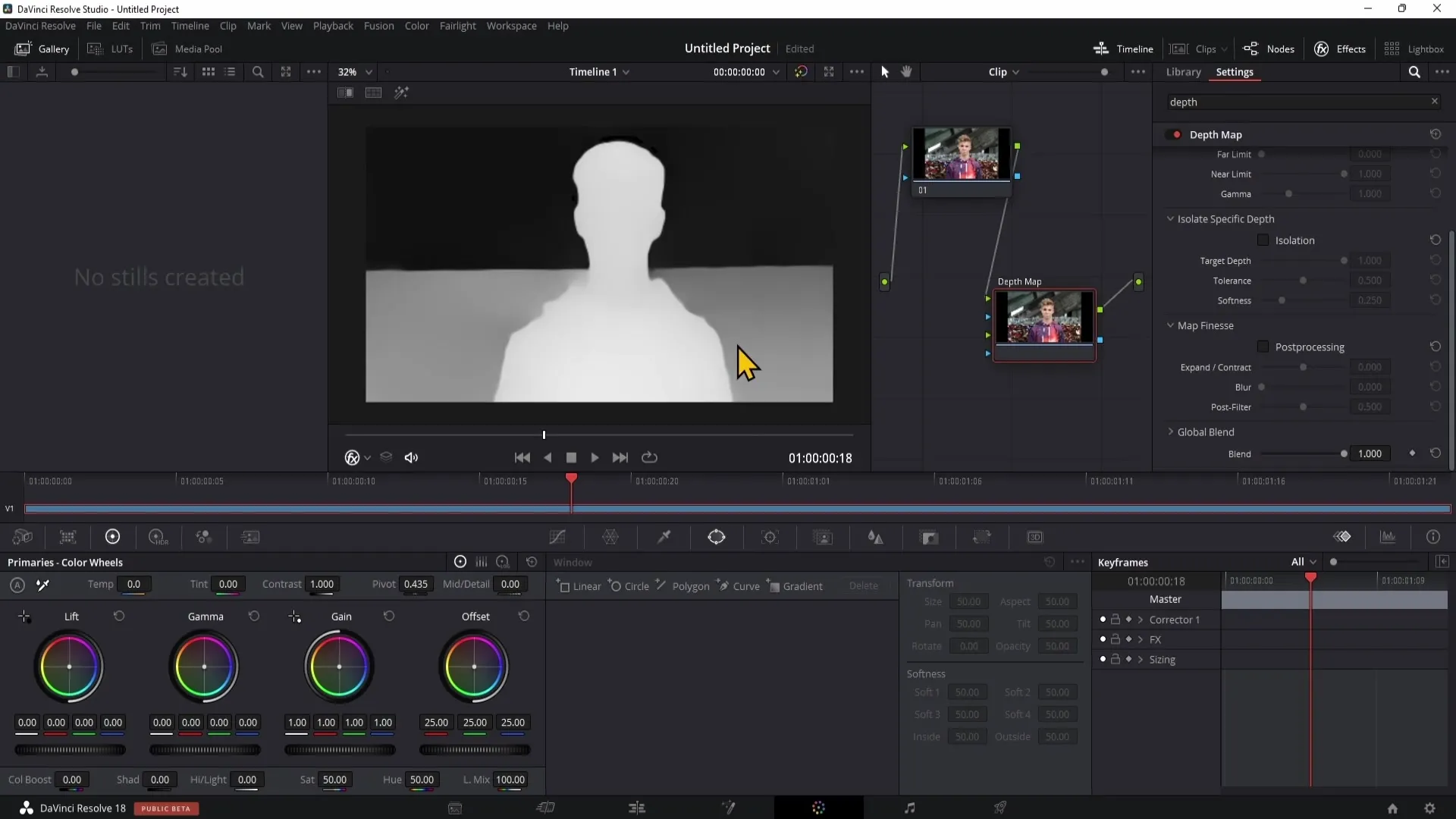 Creative effects with the depth map in DaVinci Resolve