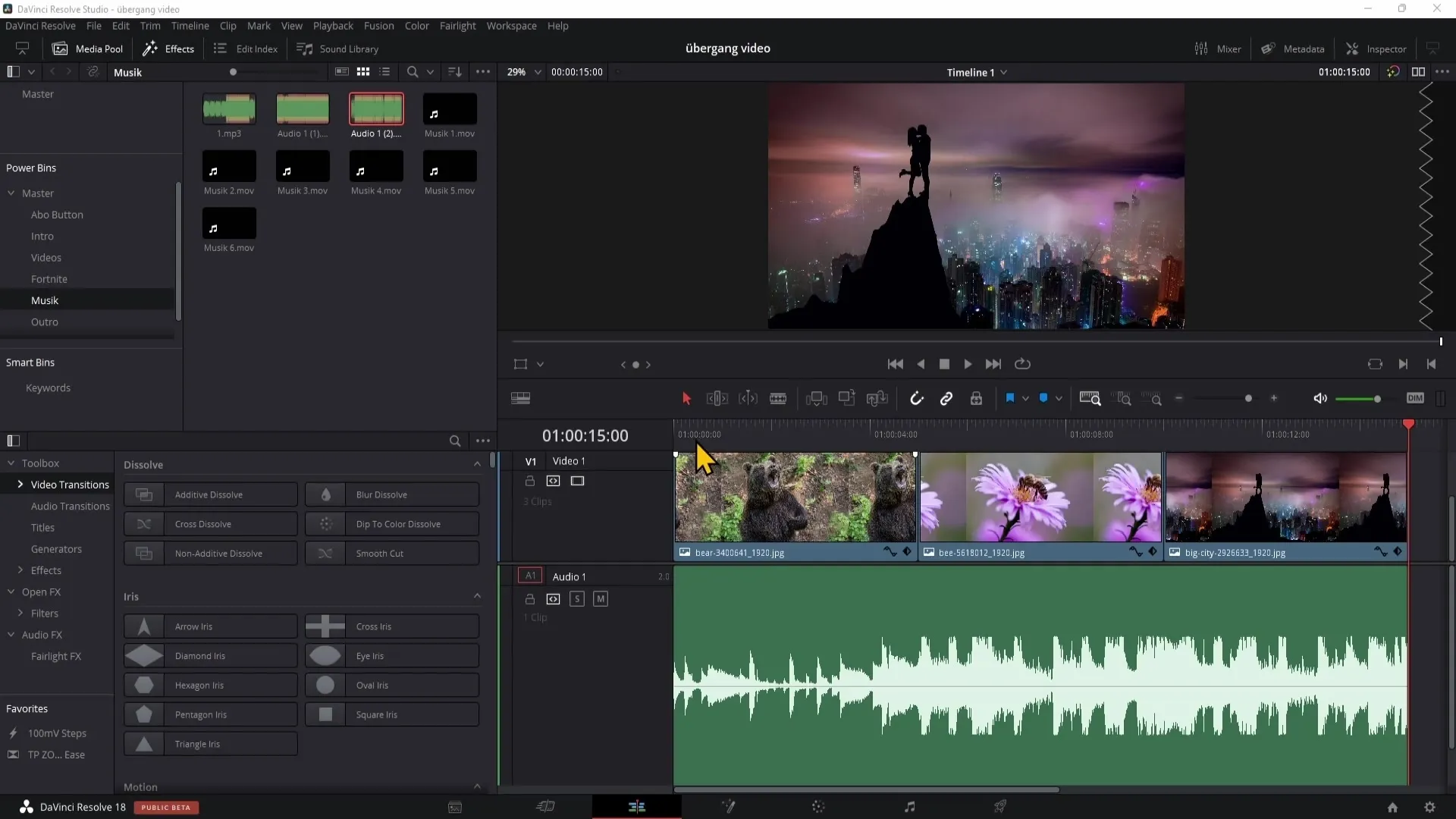 Memasukkan dan memudarkan audio di DaVinci Resolve - Begini caranya