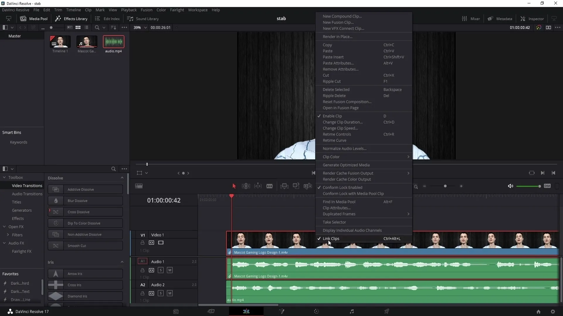 DaVinci Resolve: Menyinkronkan audio dengan mudah