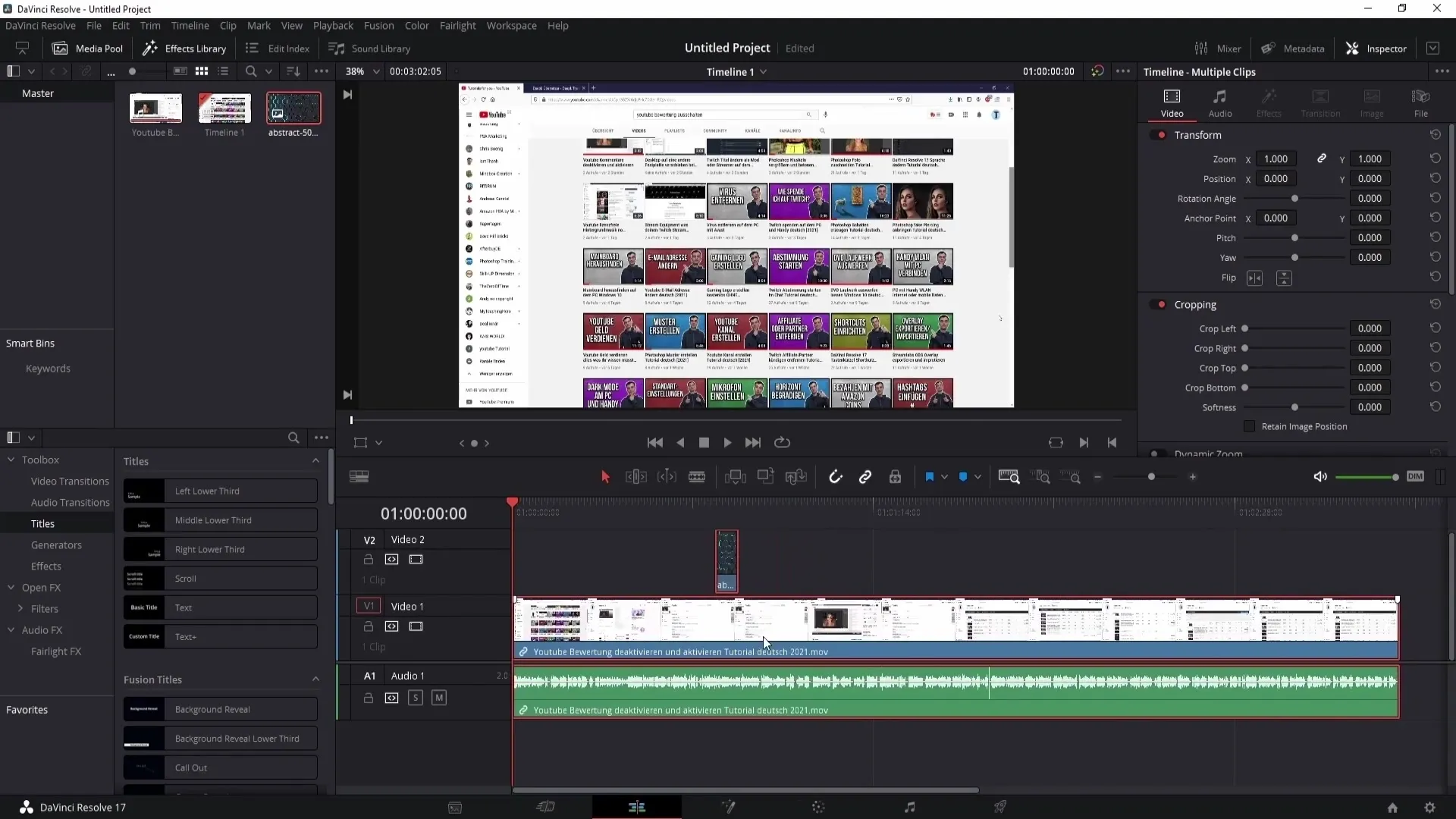 Separate and connect audio from video in DaVinci Resolve