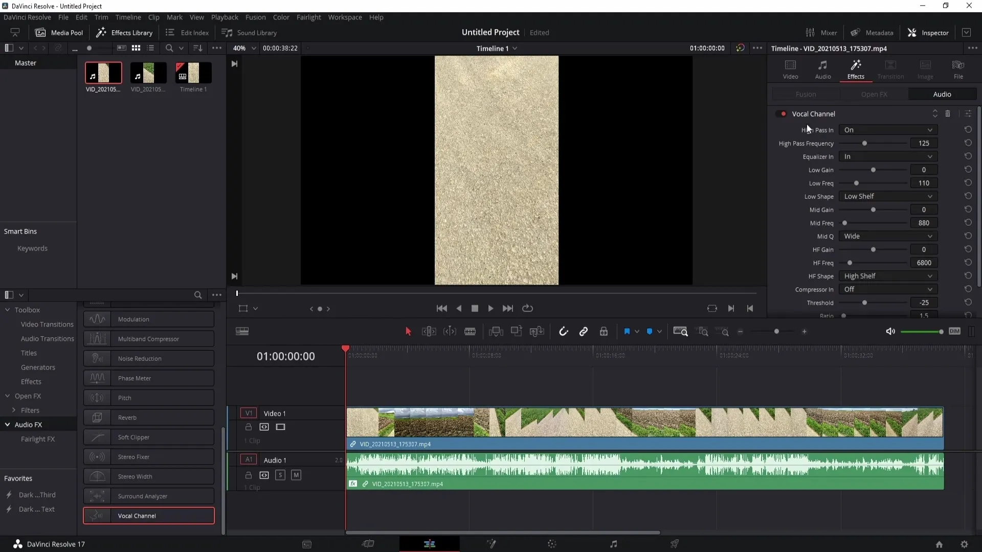 Efficiently reduce wind noise in DaVinci Resolve