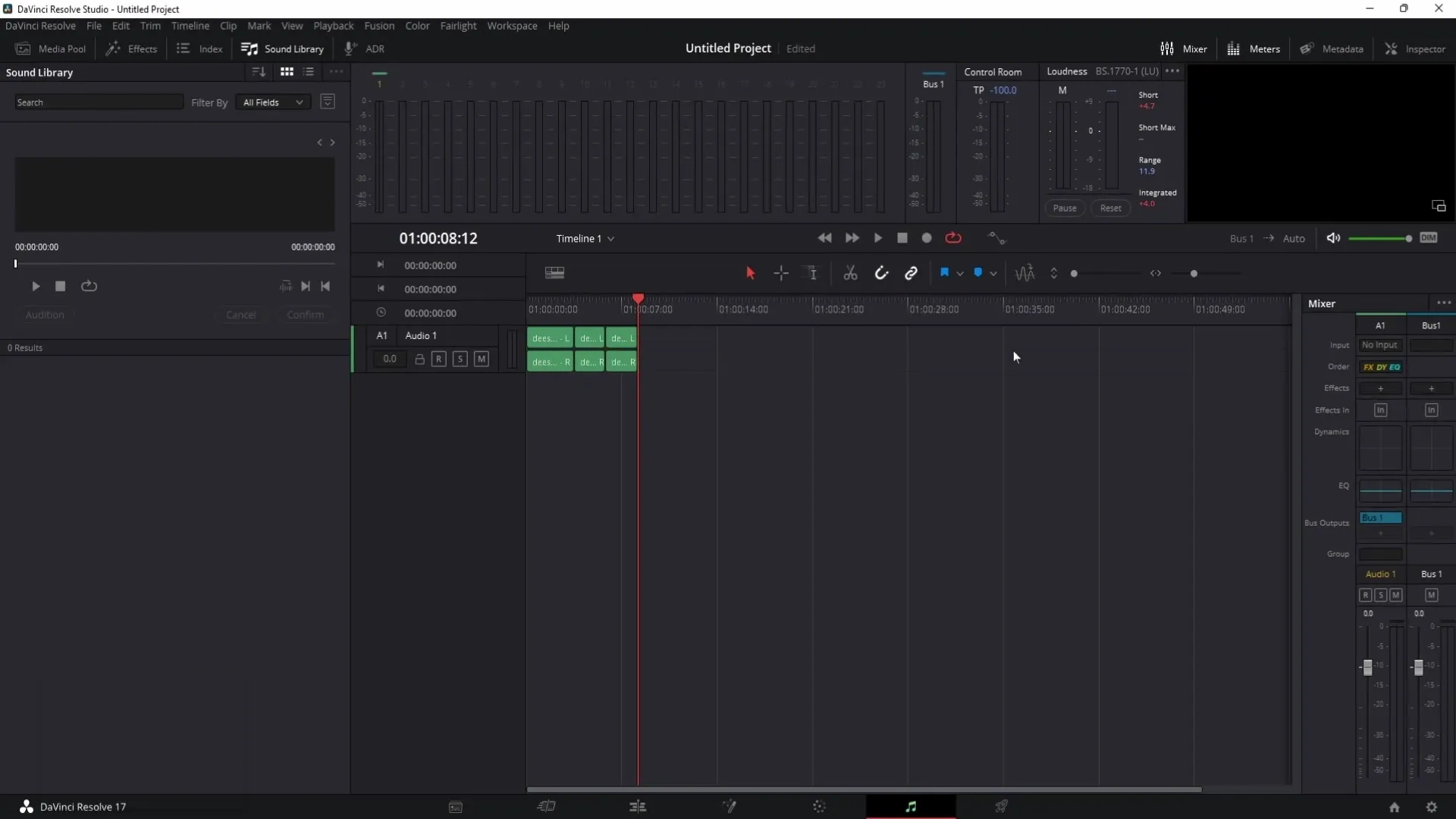 Menghapus suara keras, suara sibilan, atau gemuruh dalam DaVinci Resolve