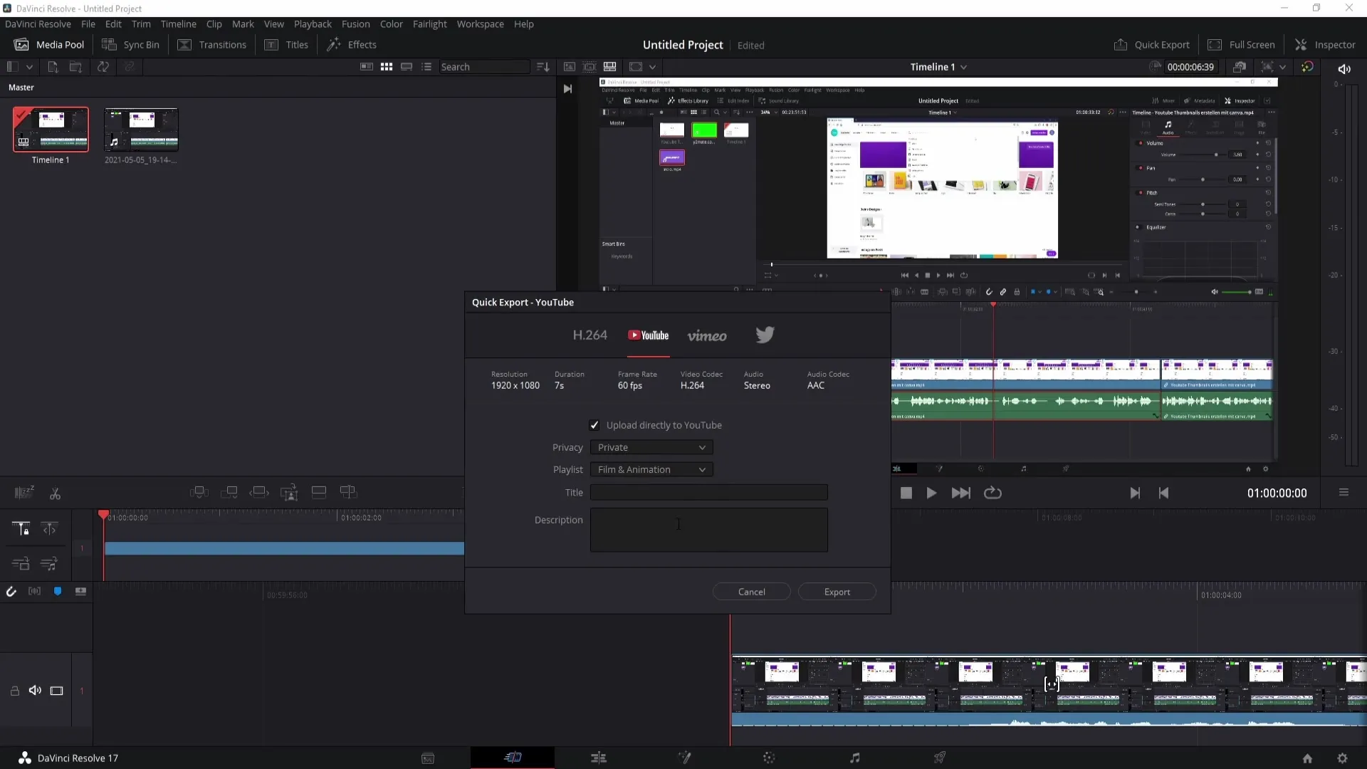 DaVinci Resolve: Ekspor video menjadi mudah