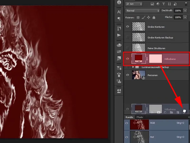 Photoshop composing - Fire and ice - Part 03: Wiping fire into the image