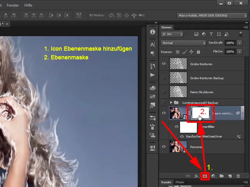 Menggabungkan di Photoshop - Api dan Es - Bagian 03: Menggosokkan api ke gambar