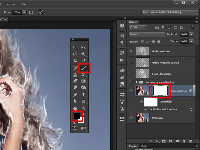 Menggabungkan Photoshop - Api dan Es - Bagian 03: Sapu api ke dalam gambar