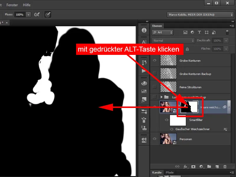 Menyusun di Photoshop - Api dan Es - Bagian 03: Menggores api ke dalam gambar.