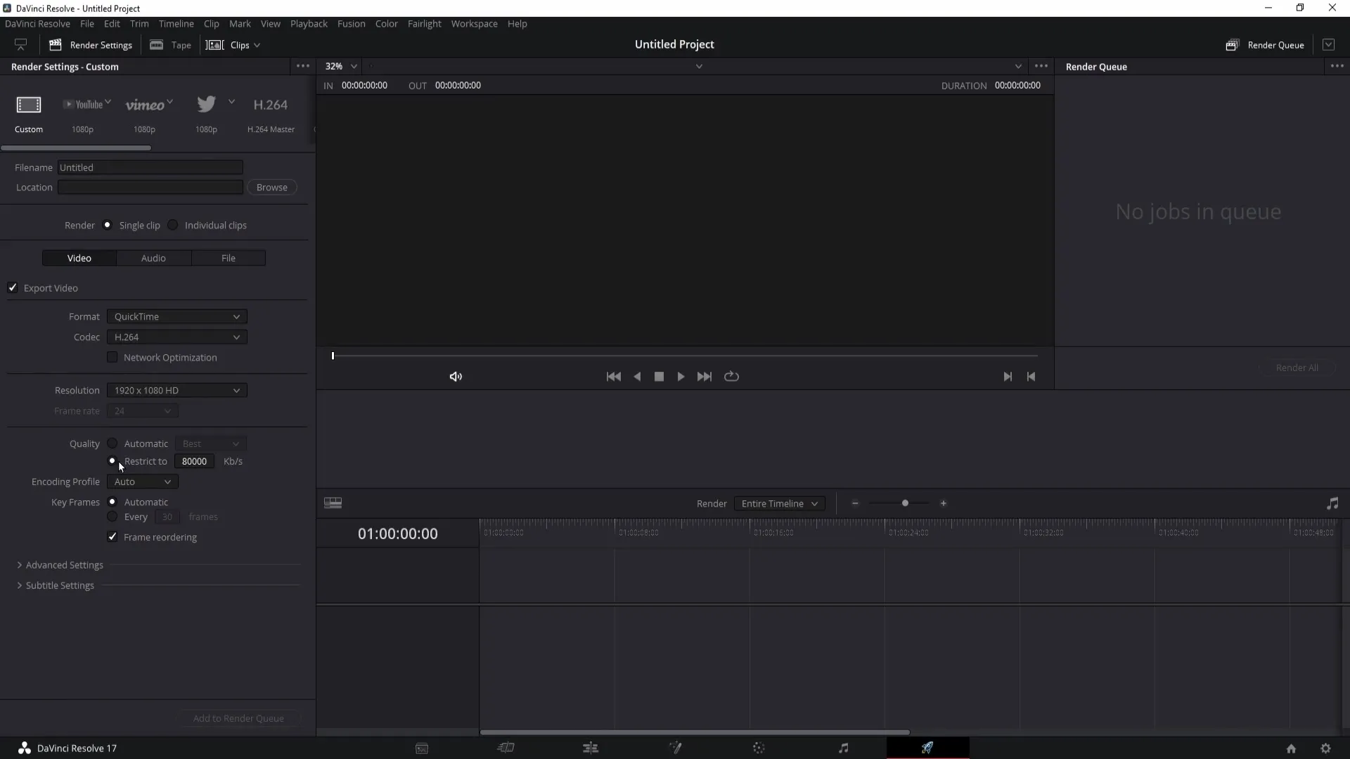 Perbaikan kesalahan di DaVinci Resolve: Render Job 1 Gagal