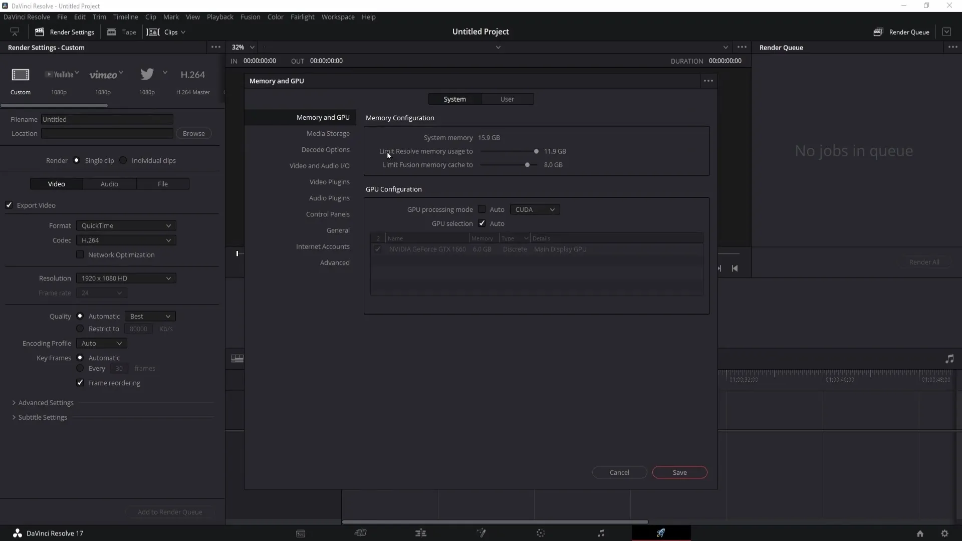 Perbaikan kesalahan di DaVinci Resolve: Render Job 1 Gagal