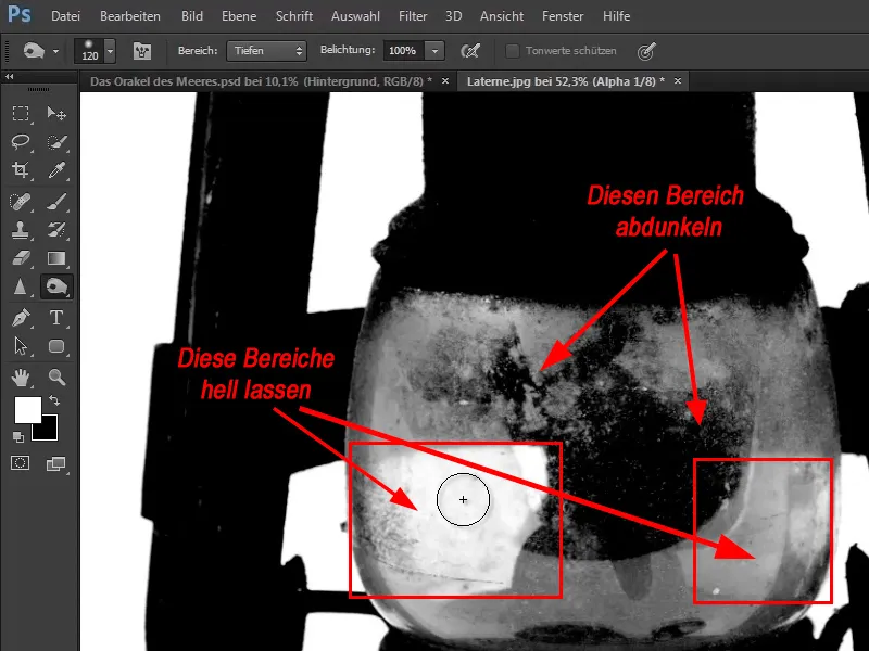 Photoshop-Composing - Orakel Laut - Bagian 03: Menghilangkan latar lampu