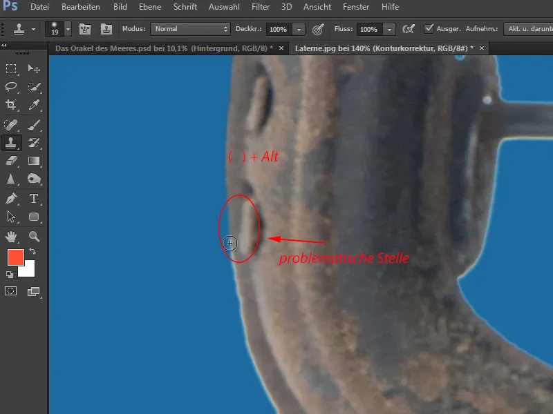 Photoshop-Composing - Orakel Lautan - Bagian 03: Memotong lampu